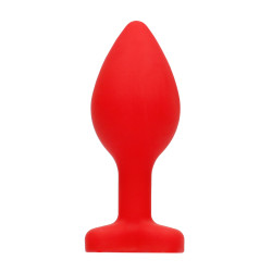 Ouch! Plug Bijou Anal Silicone Heart Rouge 6 x 2.8 cm